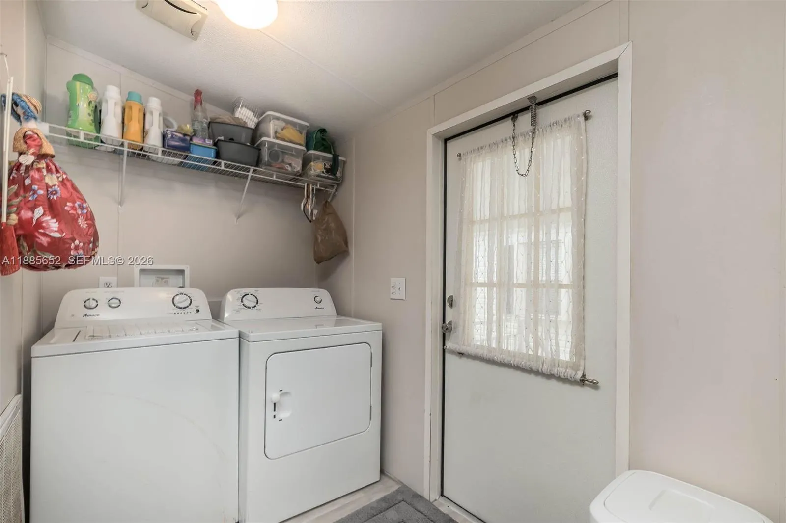 Laundry area, by back door