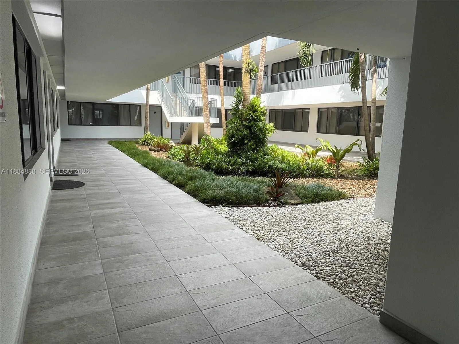 Courtyard area from entrance of bldg.