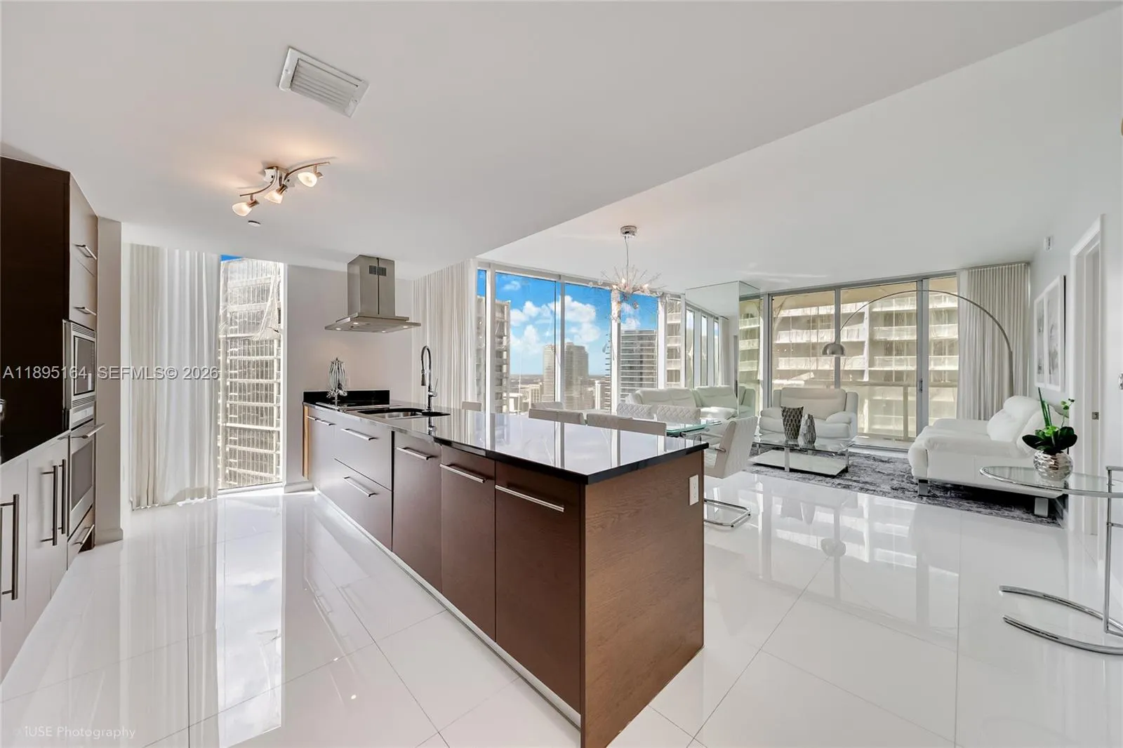 View of the kitchen and living room
