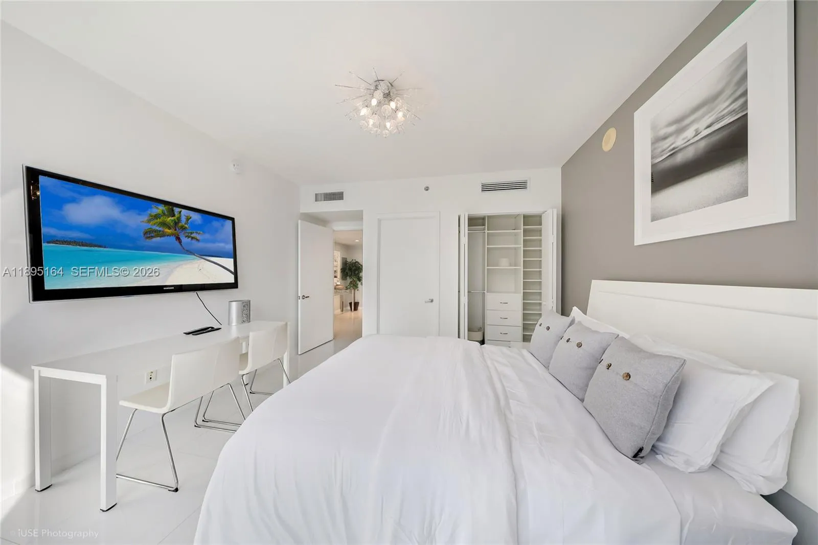Another view of the second bedroom with closet and door with direct access to the second bathroom