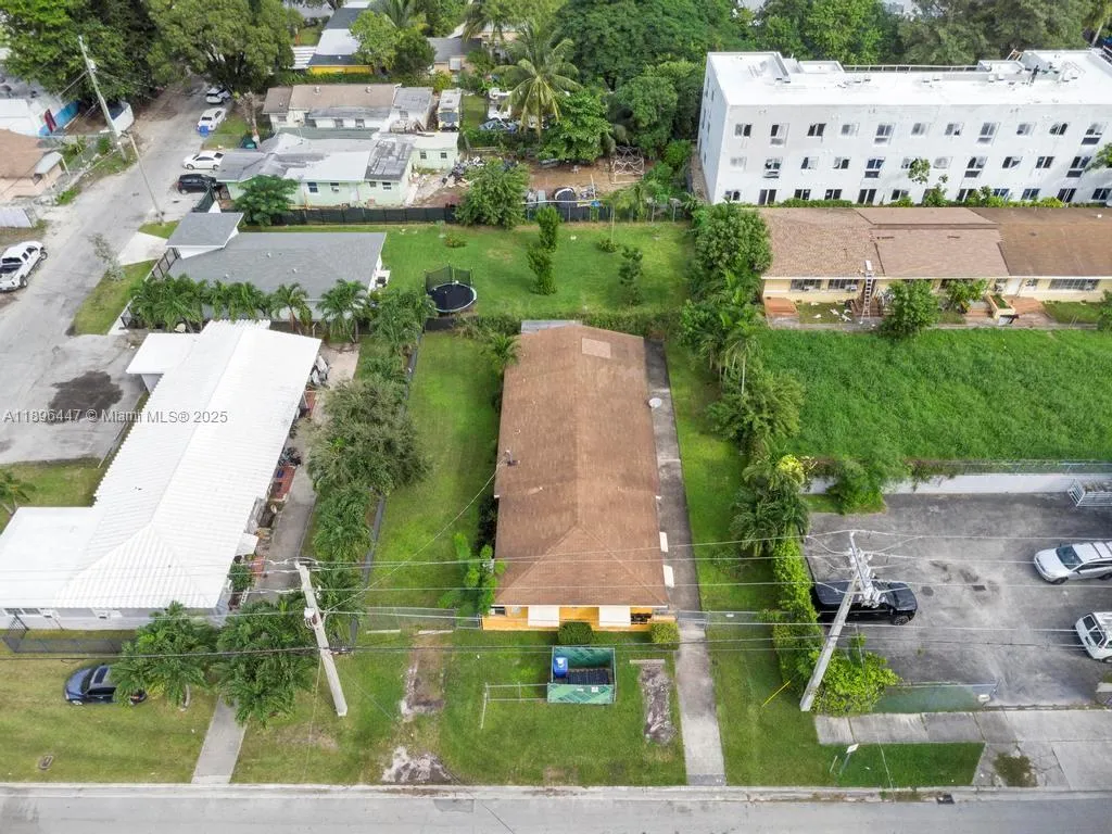 Aerial perspective displaying proximity to new developments, retail, and transit access in Little River. Strategic location near Wynwood and Miami Design District adds long-term investment appeal.