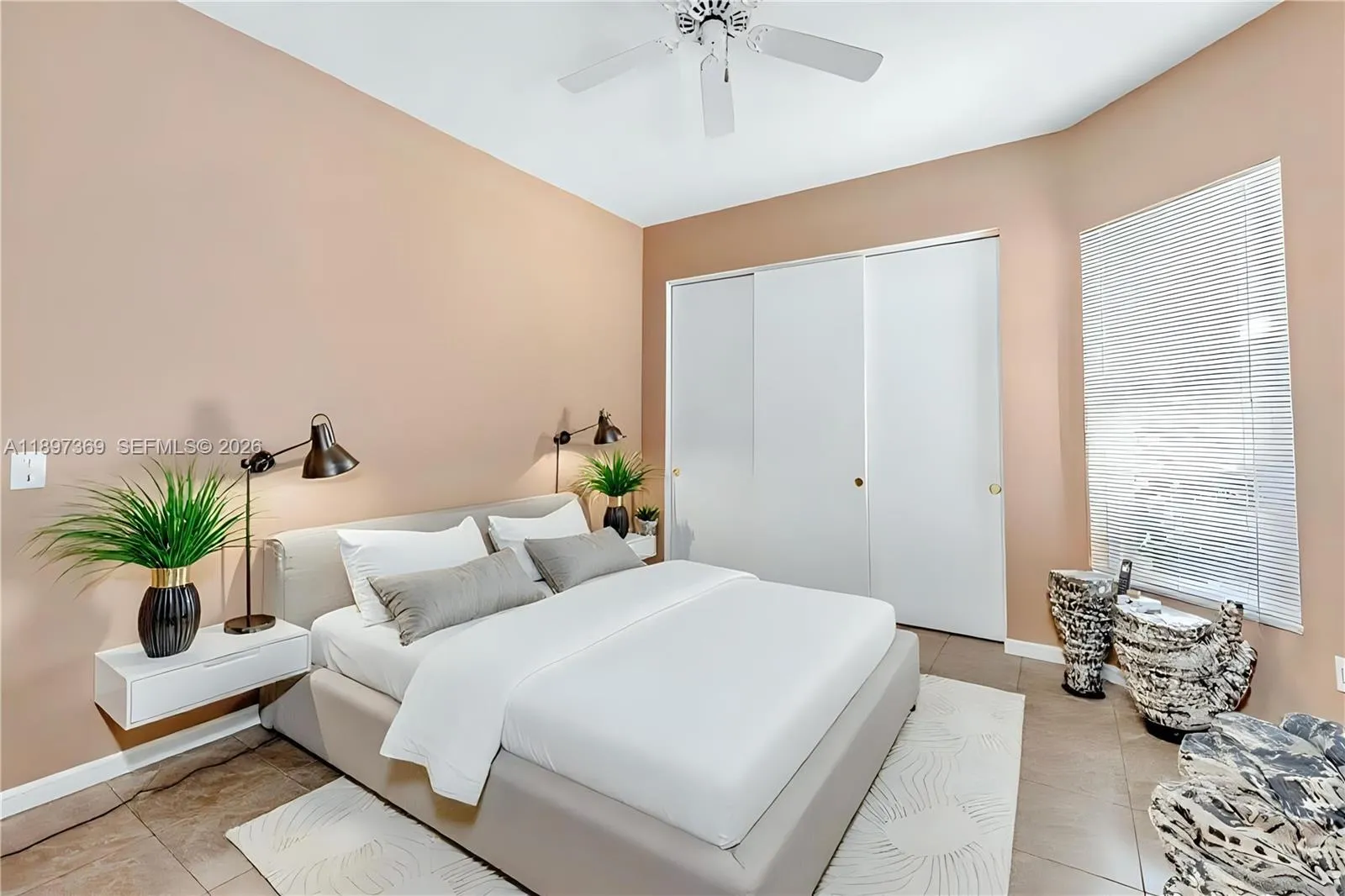 Staged 1st floor guest bedroom