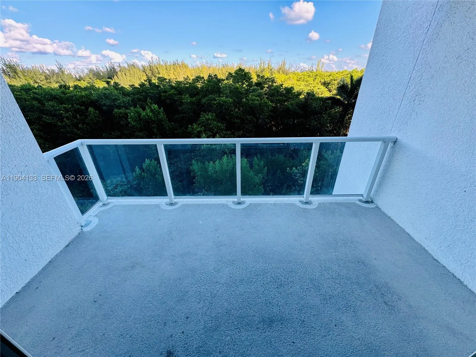 Large sized balcony with privacy. New glass balconies.