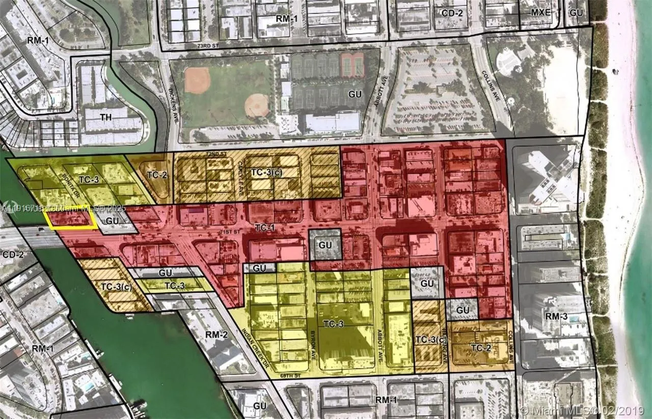 Map of town center zoning