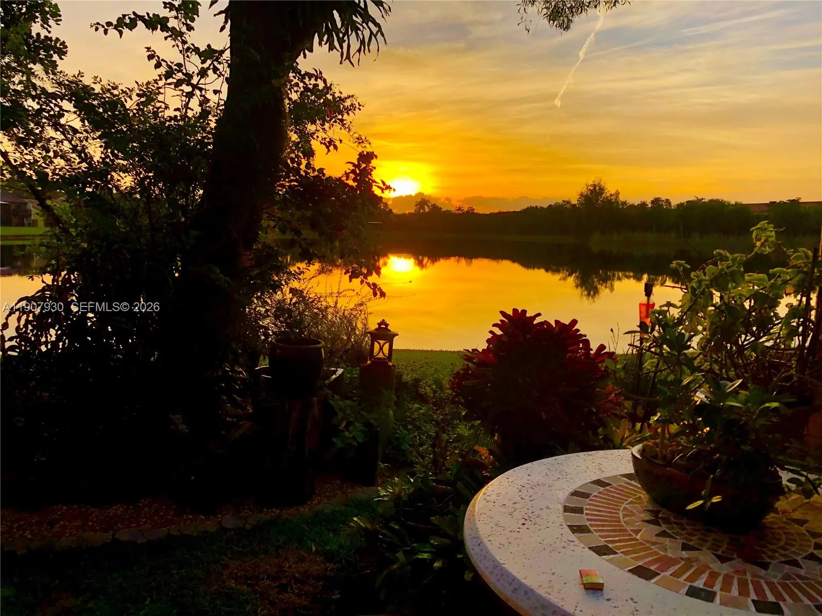Private yard with a direct view of Indian Lake