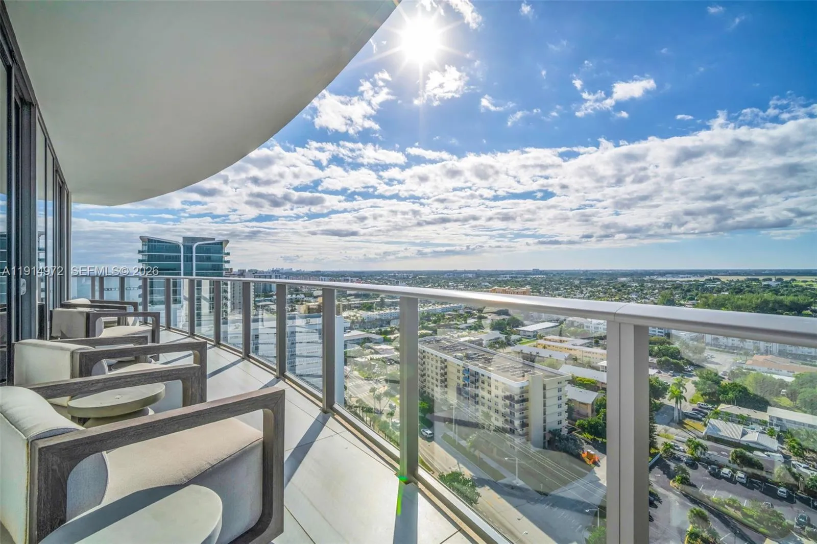Balcony off Bedroom 2, 3 and Den