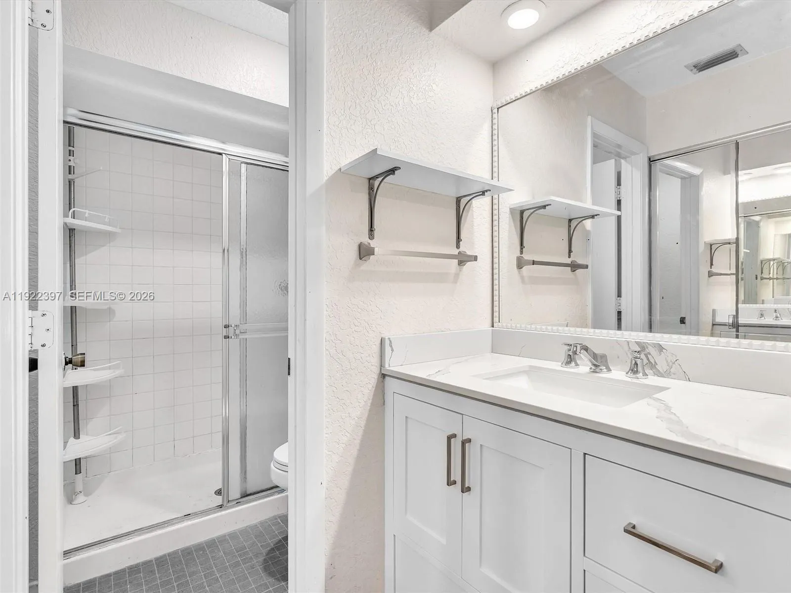 Updated bathroom vanity & floor