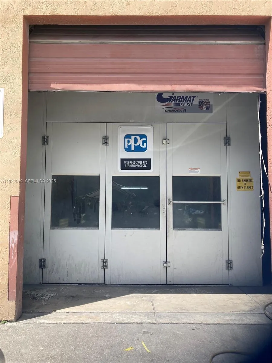 Spray Booth entrance thru back of building