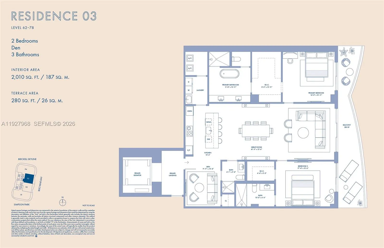 1420 S Miami Avenue 7003, Miami, Florida 33130, Miami, Florida 33130, 2 Bedrooms Bedrooms, ,3 BathroomsBathrooms,Residential,For Sale,1420 S Miami Avenue 7003, Miami, Florida 33130,A11927968