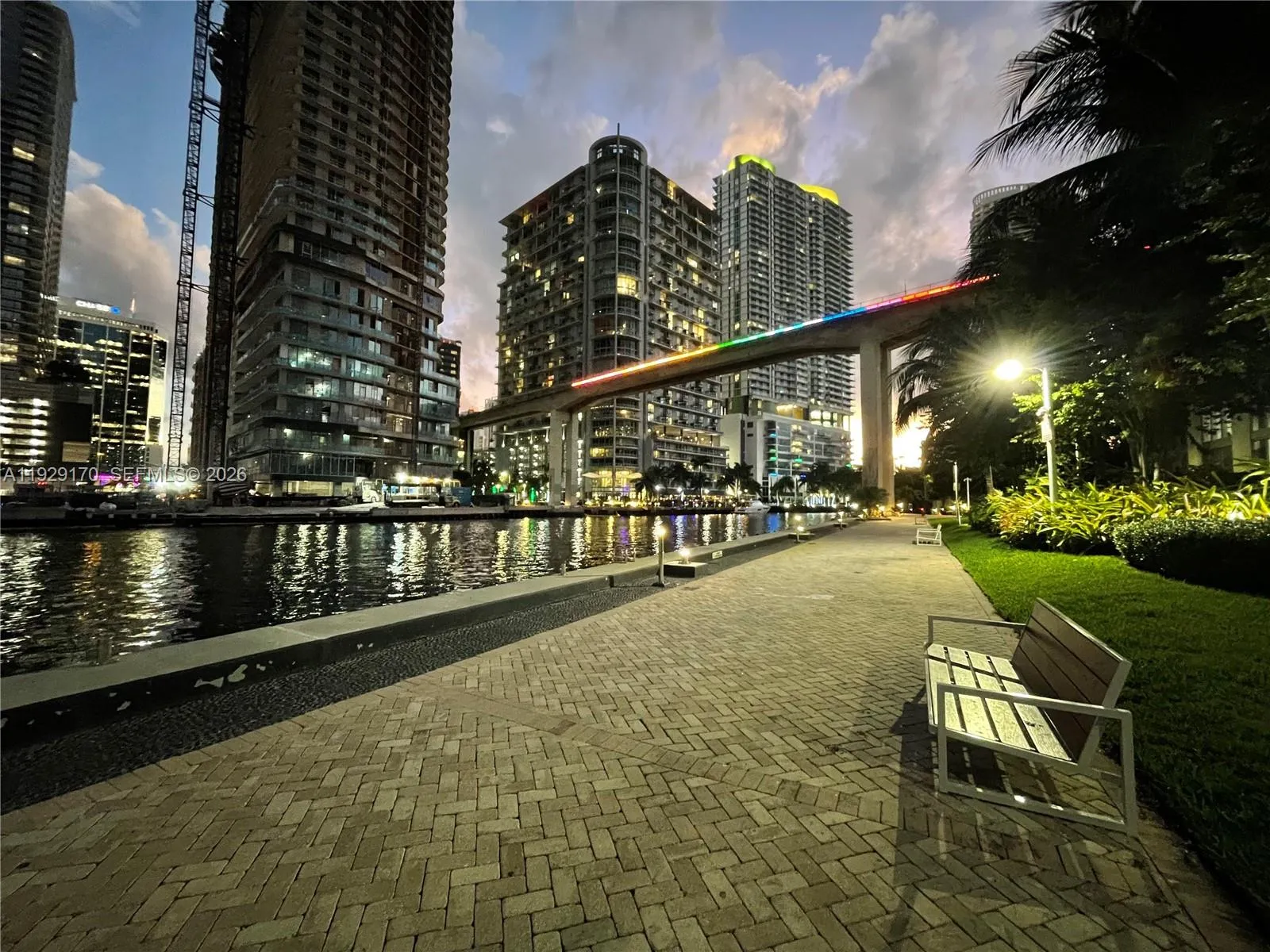 Literally \"steps\" away from the building and the community Newer Boardwalk right on Miami River.