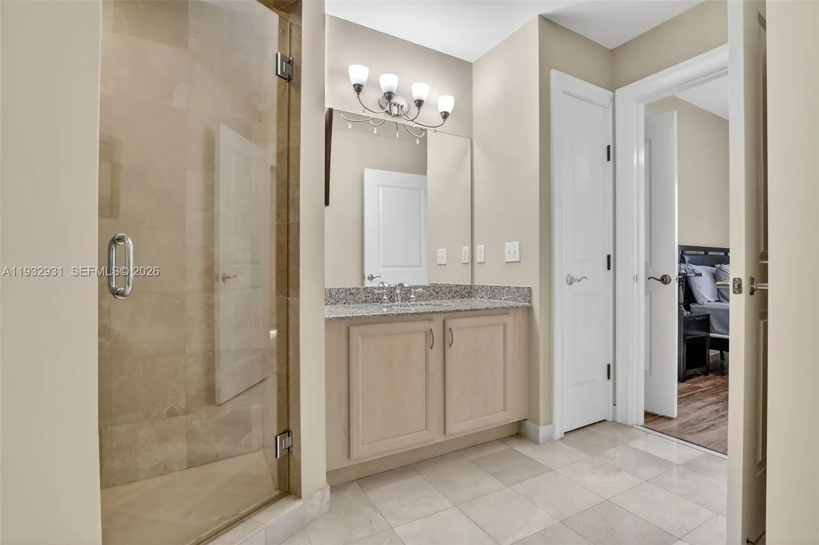 Wonderful lighting and full size linen closet.