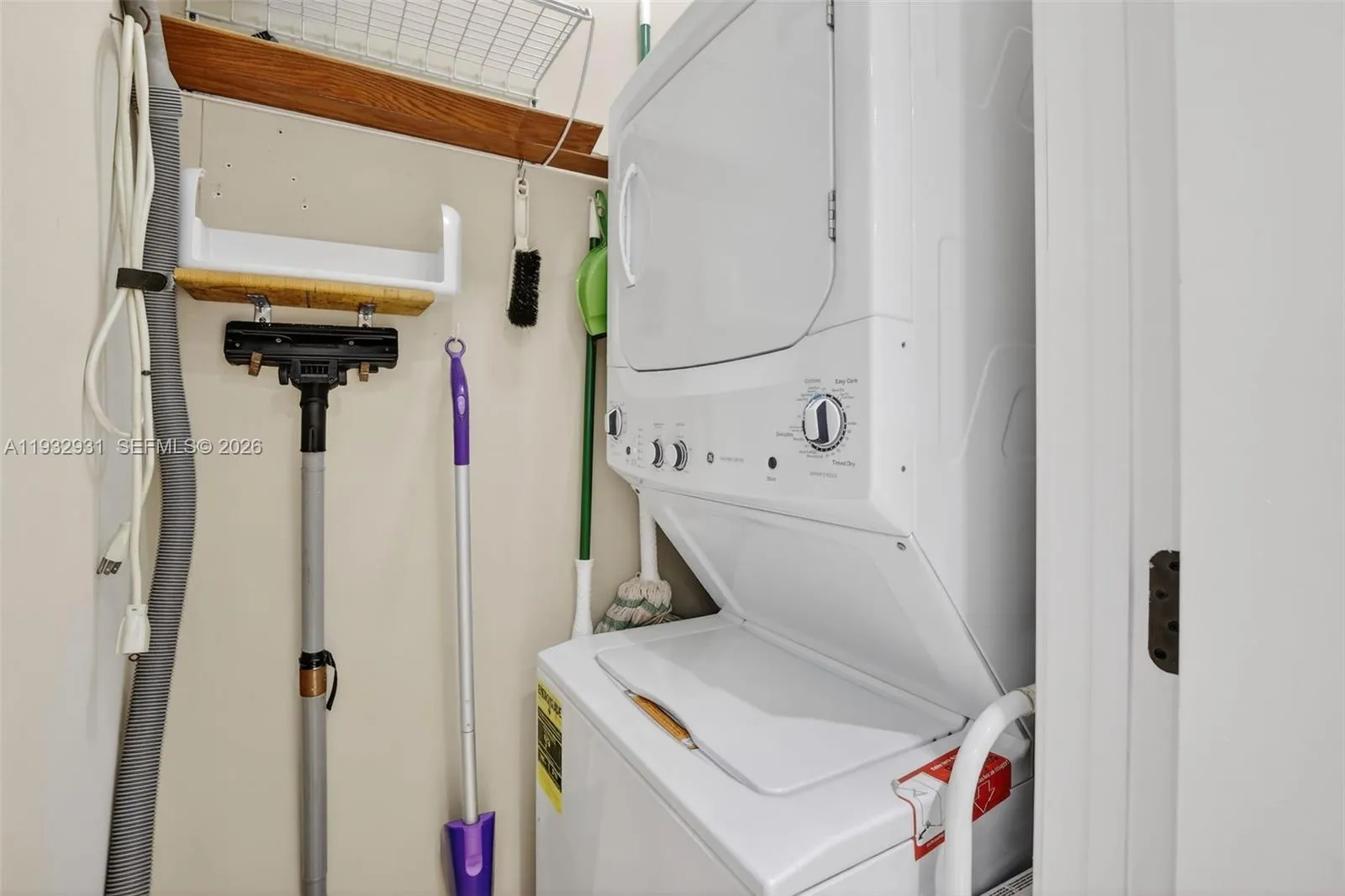 Laundry and storage closet.