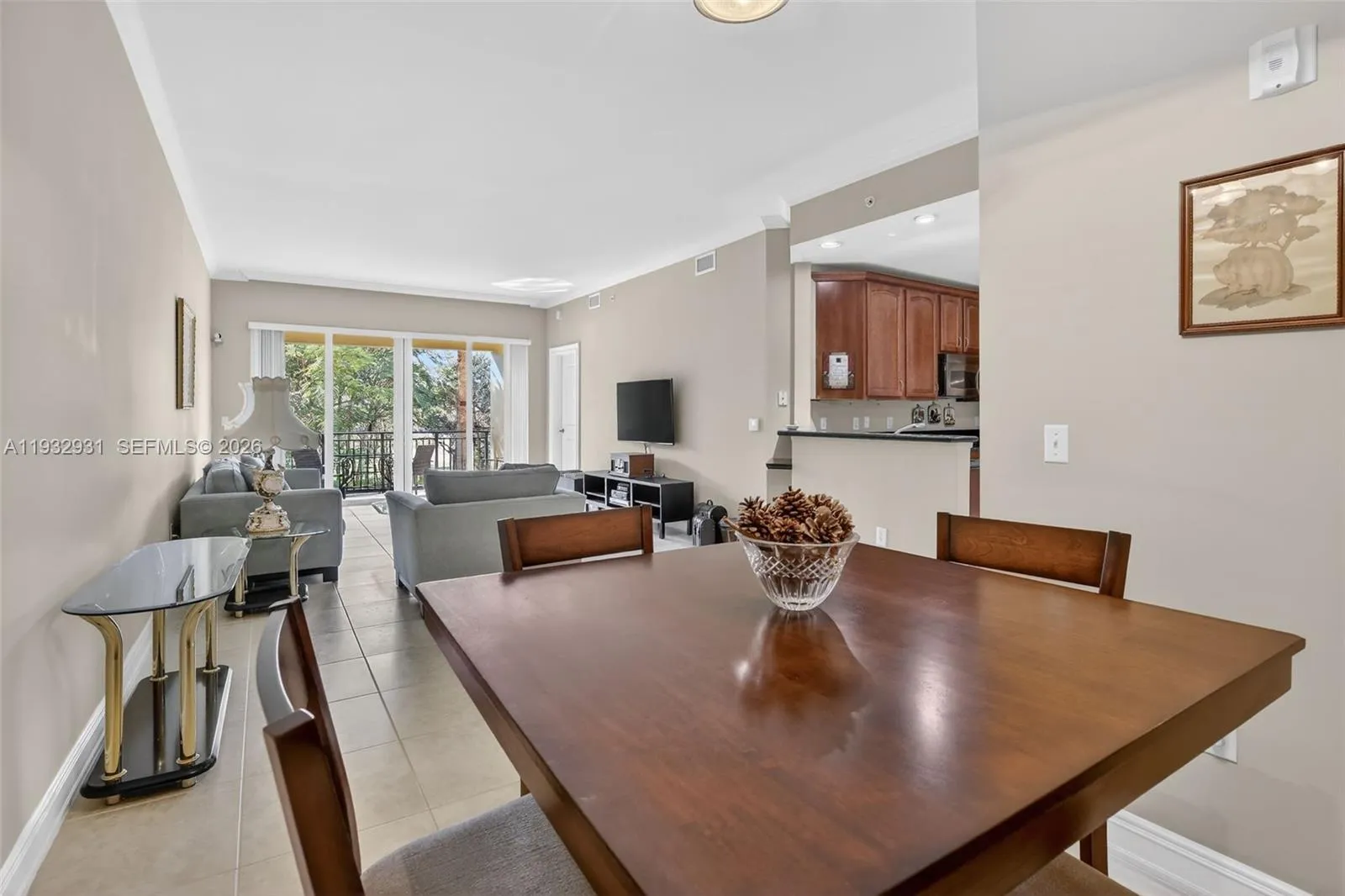 Dining area with easy access to kitchen.