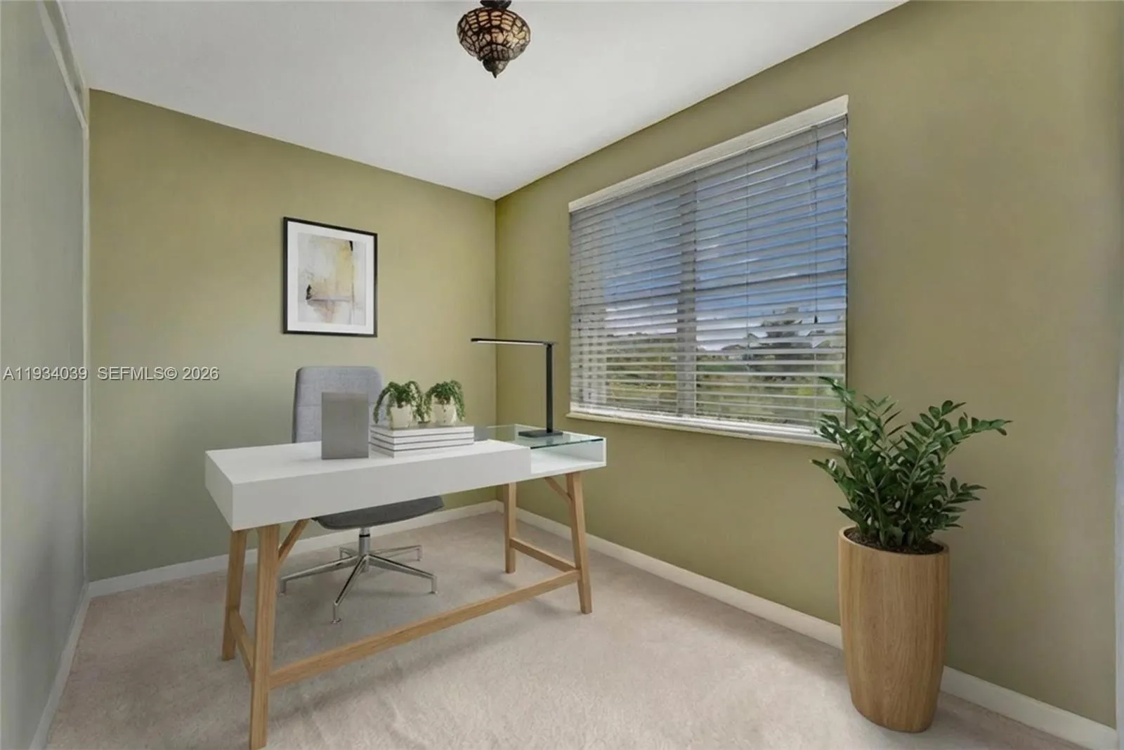 digitally staged Additional Office or Nursery off Master Bedroom