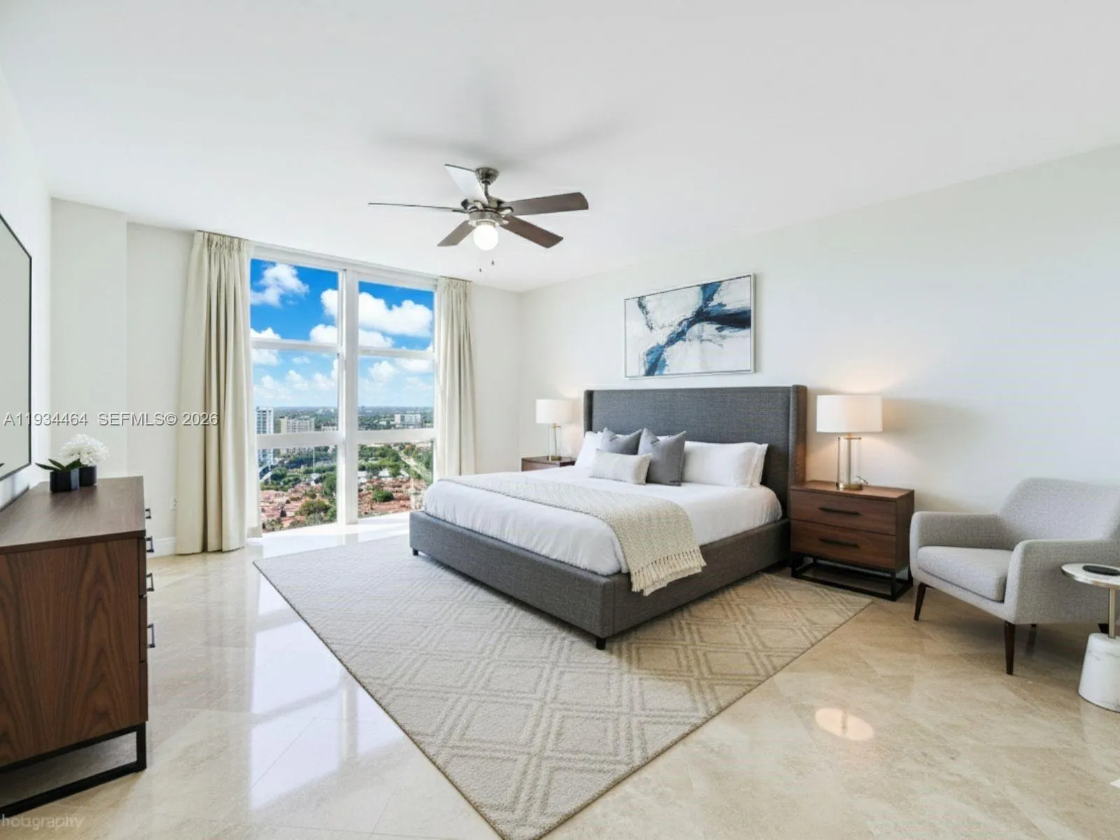 AI-generated virtual staging.