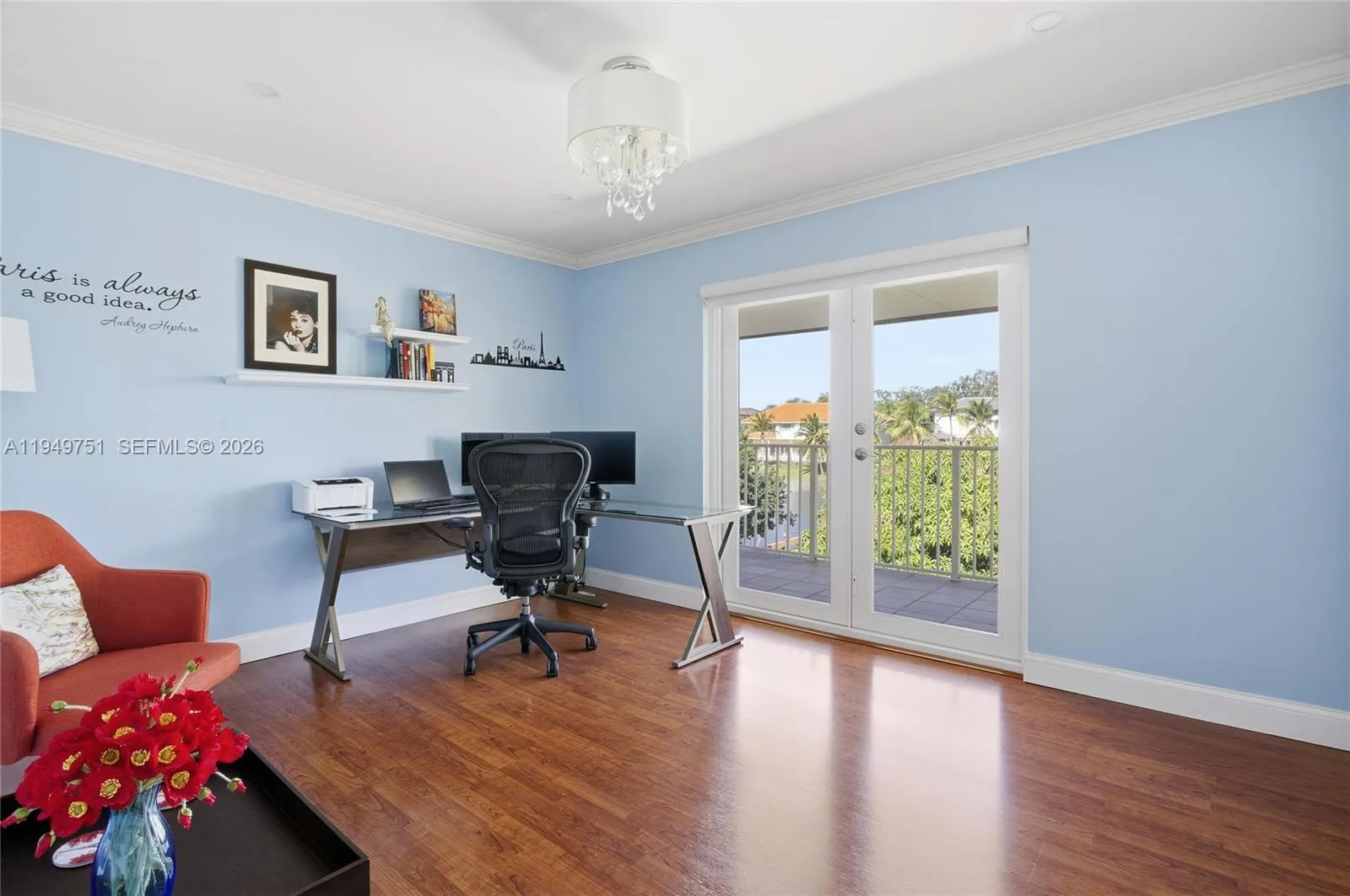 bedroom used as an office