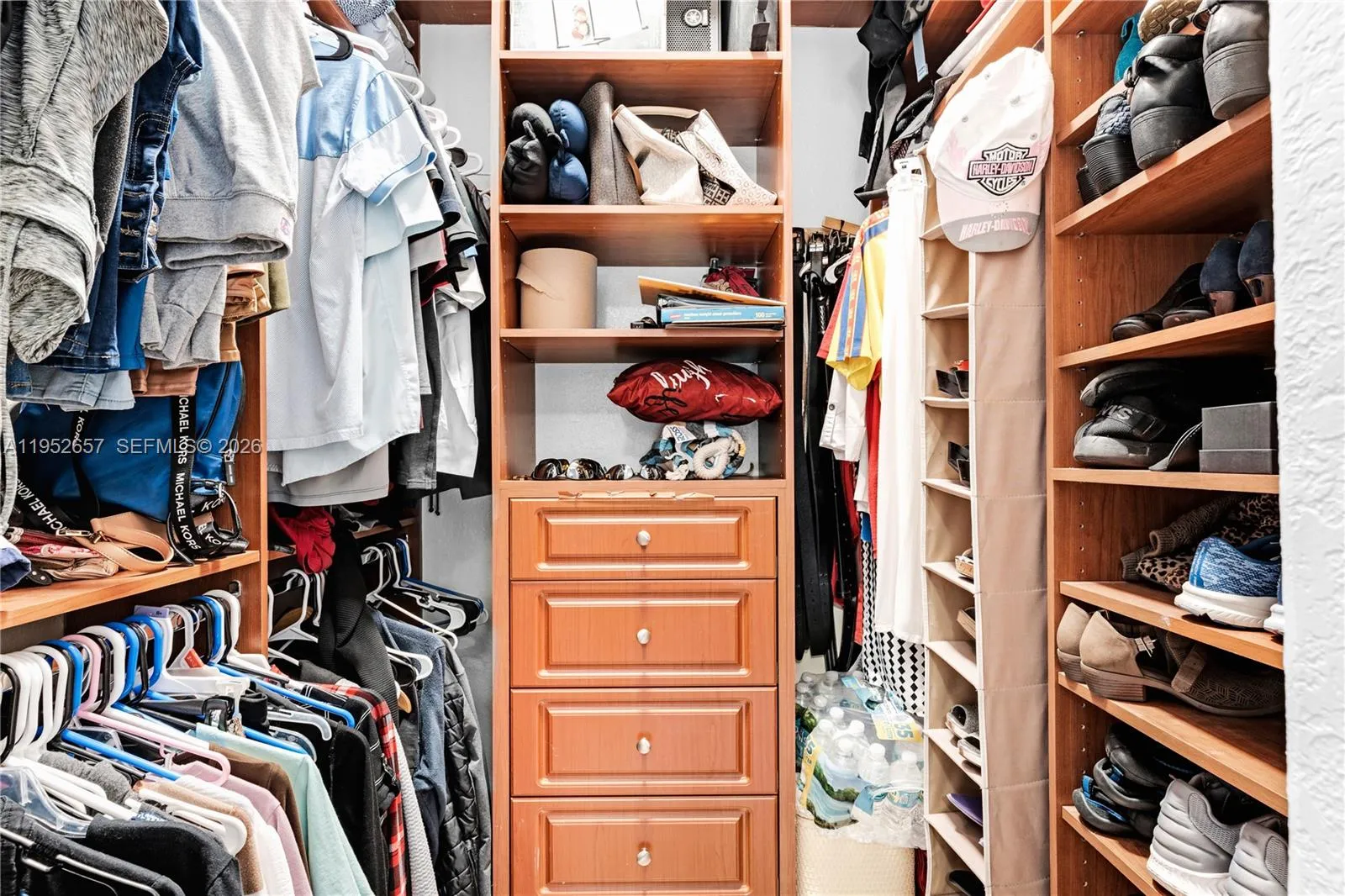 Master has two closets.