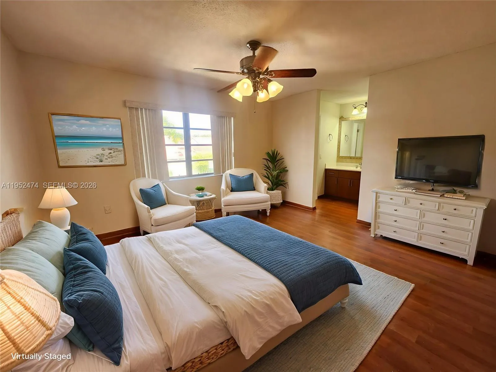 Spacious Primary Bedroom with Walk-in Closet.