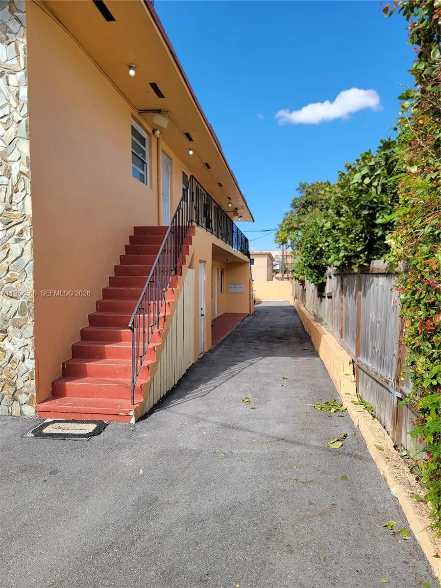 Front, east side looking north