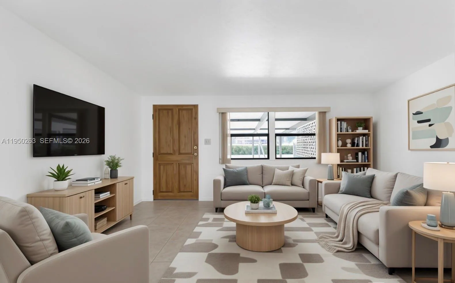 Virtual staging of living room