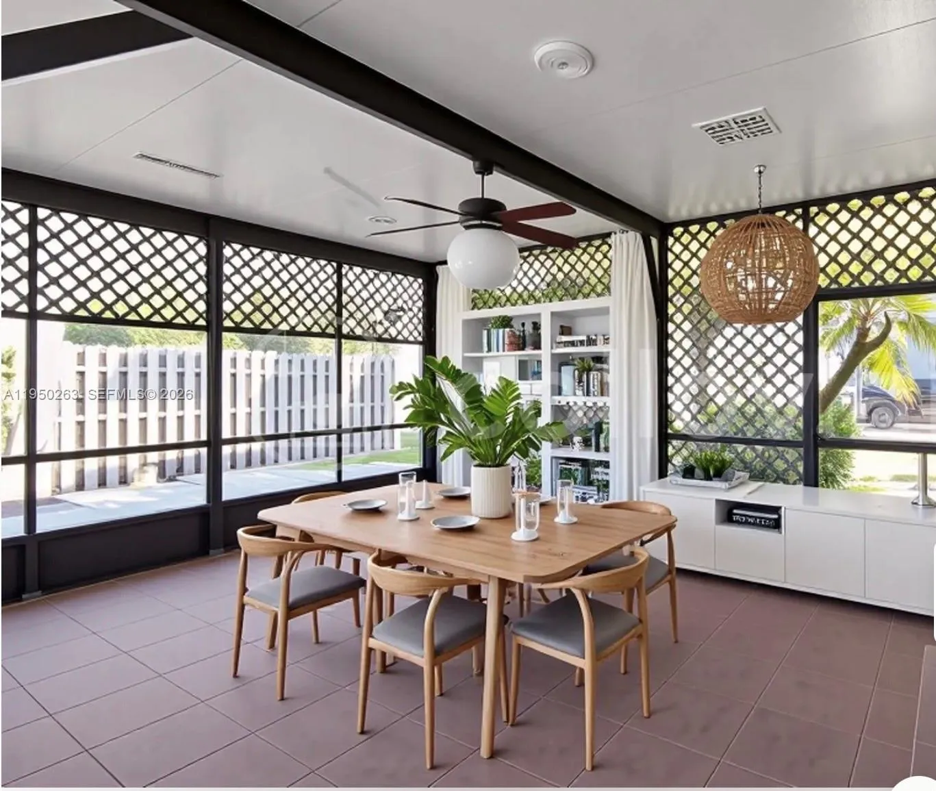 Virtual staging of patio #2 off kitchen