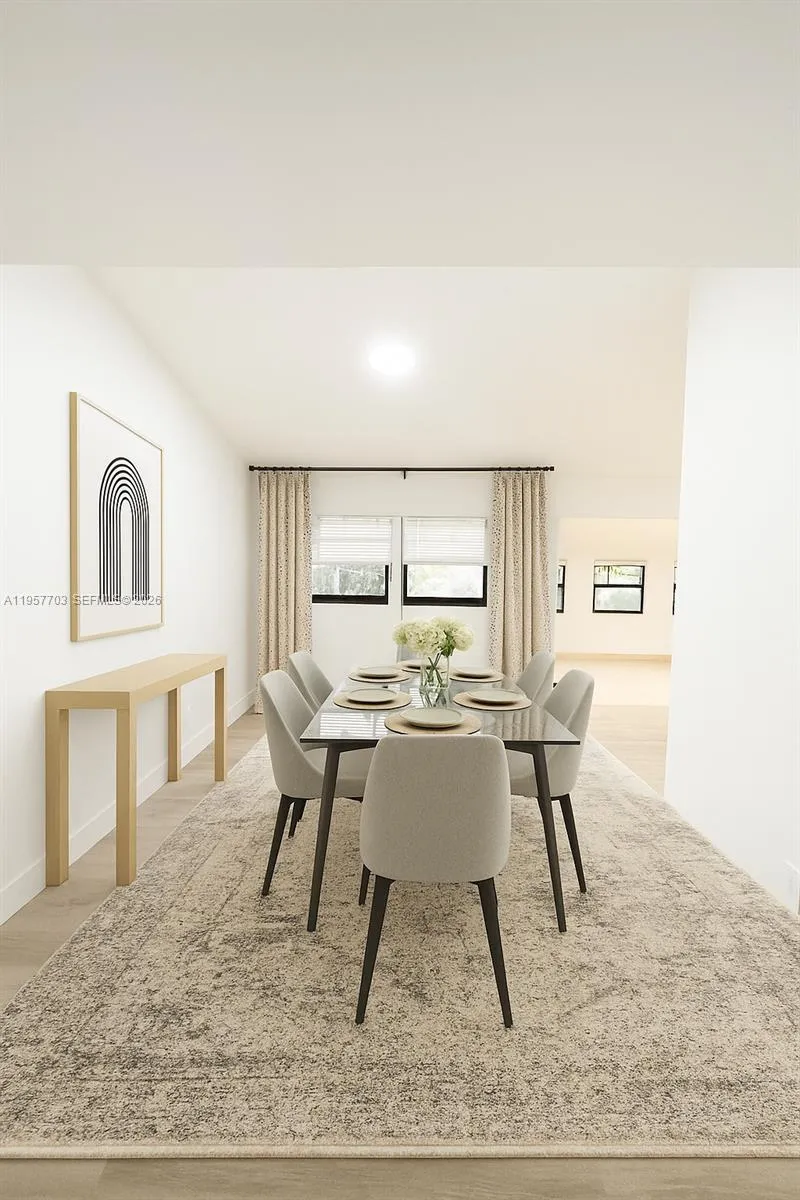 Staged dining room