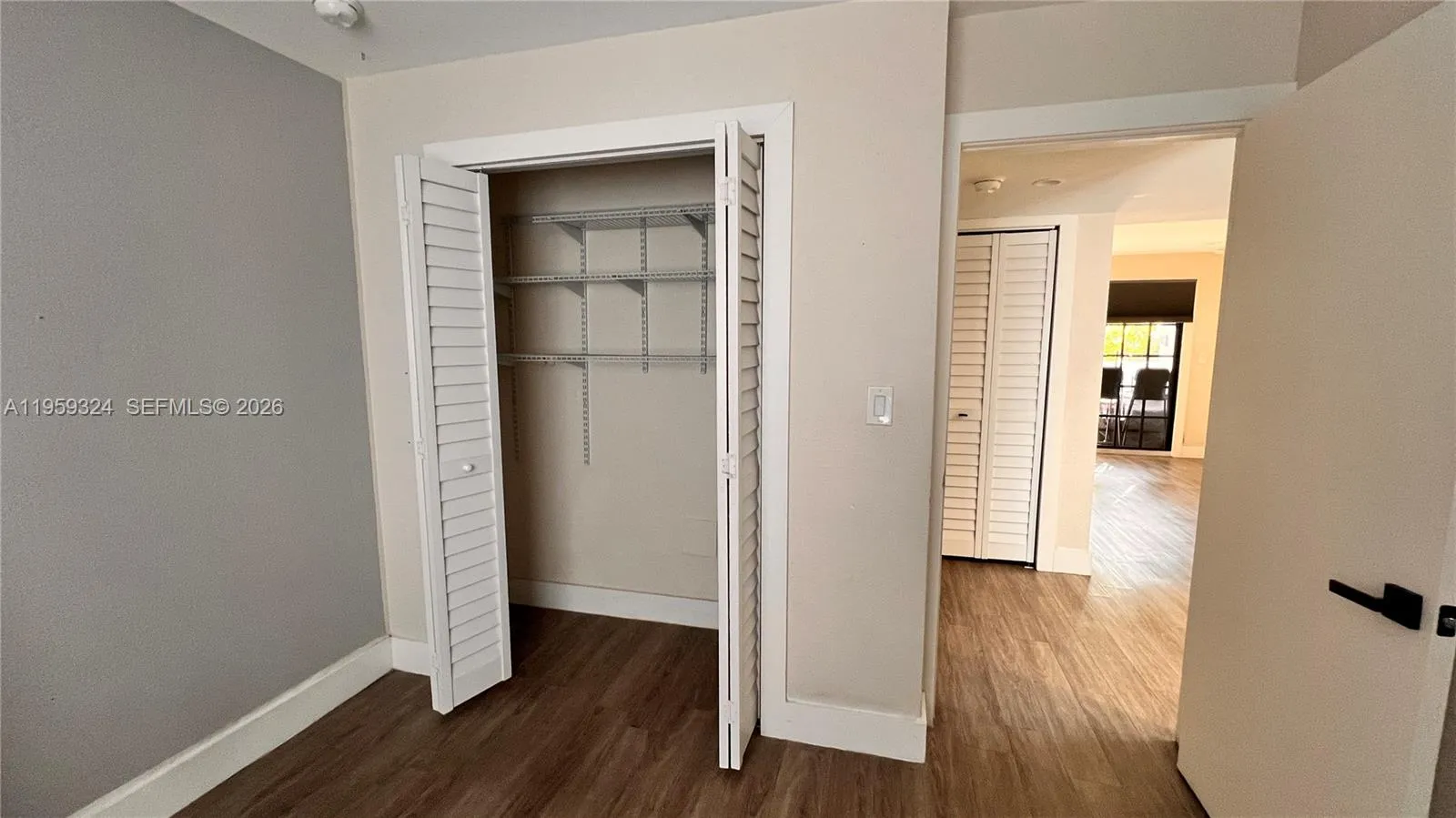 Bottom floor room and closet