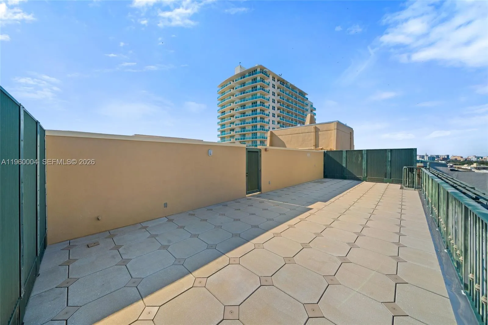 Private roof top terrace offers over 750 sq.ft. of outdoor space with stunning views