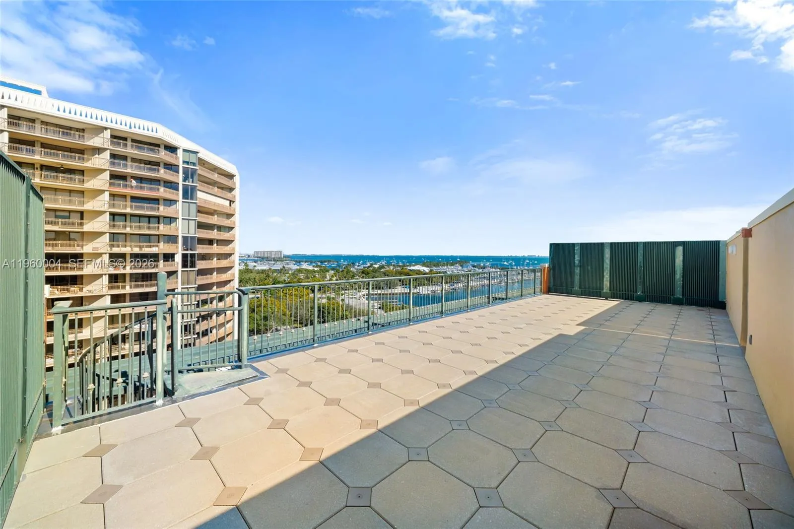 Private roof top terrace offers over 750 sq.ft. of outdoor space with stunning views