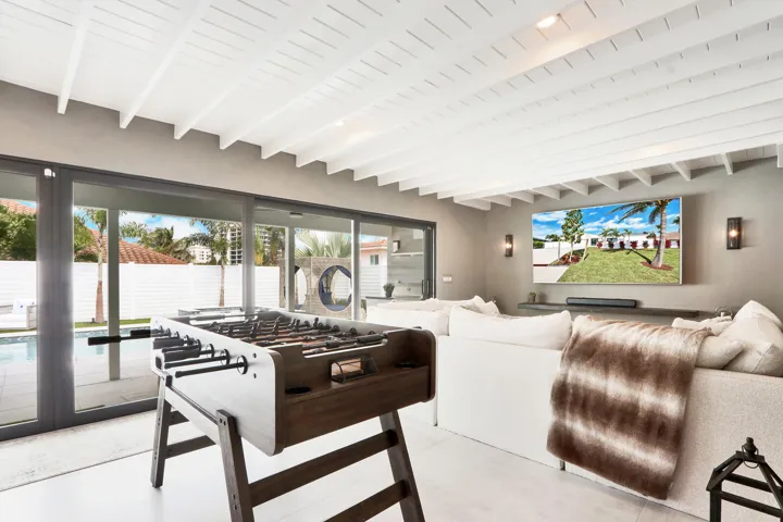 Entertainment area with foosball