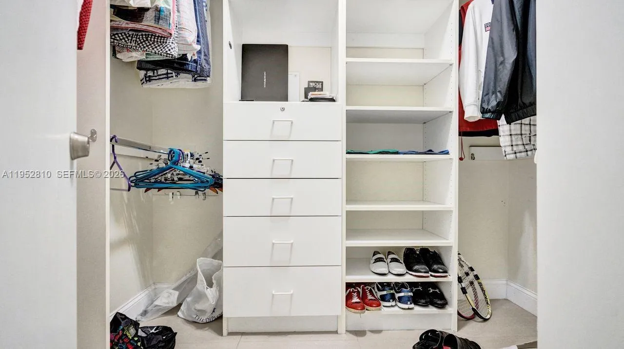 Spacious walk-in closet.