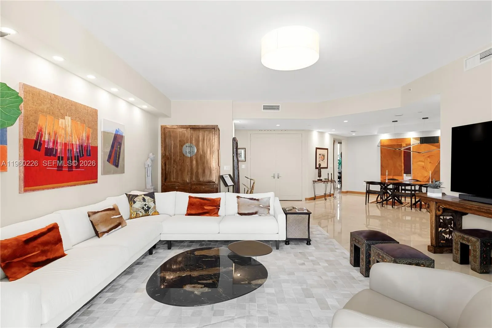 Expansive entertainment area.