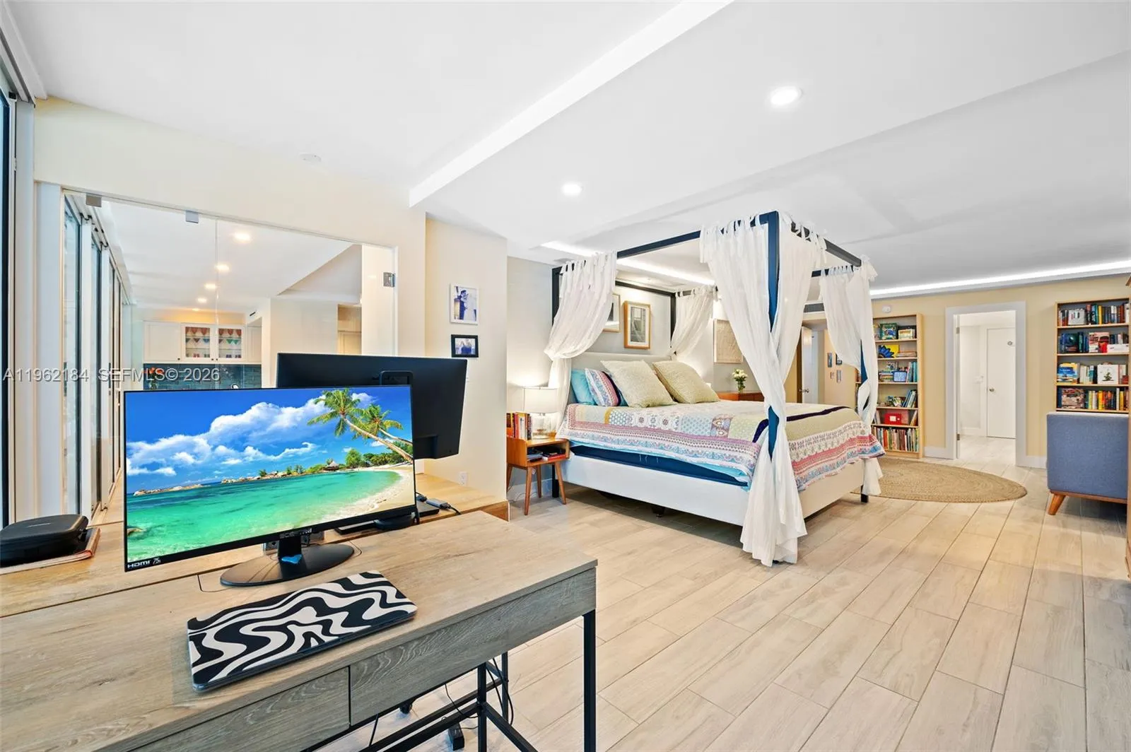 with Office Area and Patio View