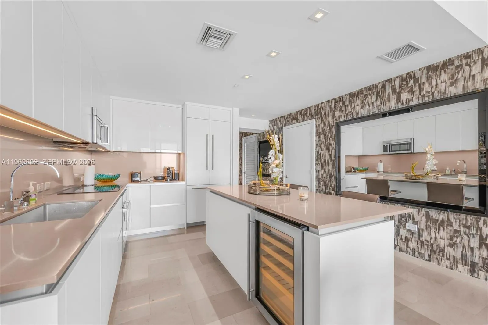 High end appliances including wine cooler