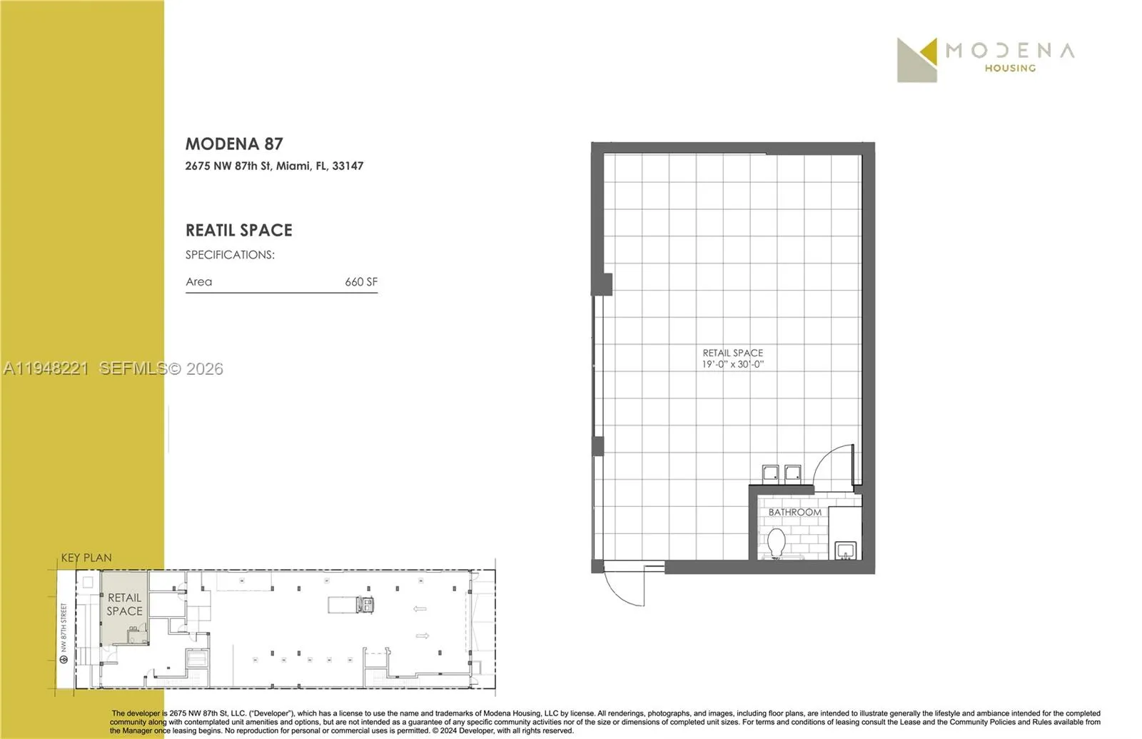 87th St Nw 2675 101, Miami, Florida 33147, Miami, Florida 33147, ,Commercial Lease,For Rent,87th St Nw 2675 101, Miami, Florida 33147,A11948221