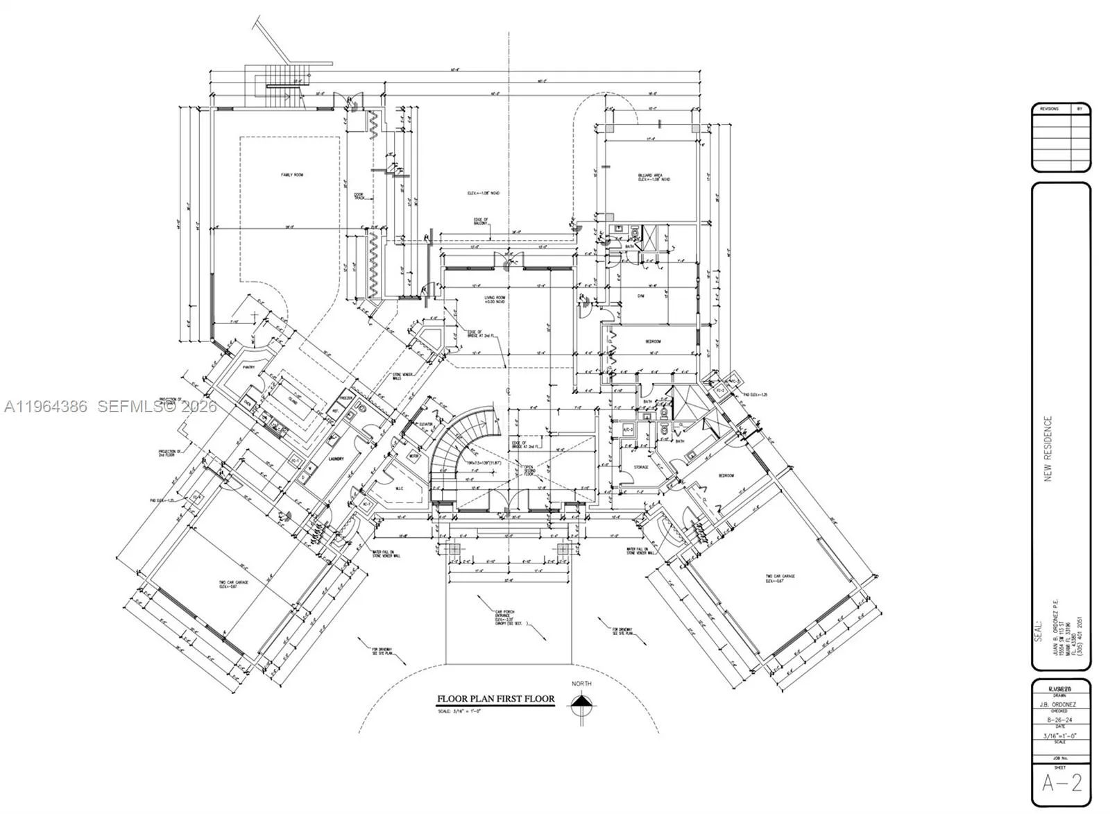 Plans for mansion in adjacent lots - 1st floor