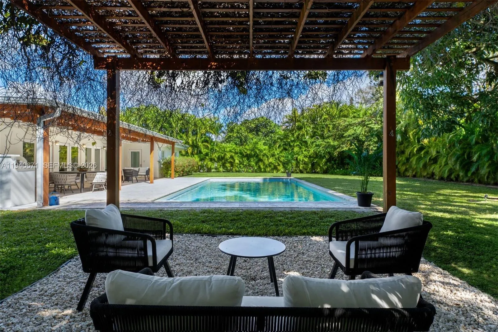 Relax in shade from private pergola