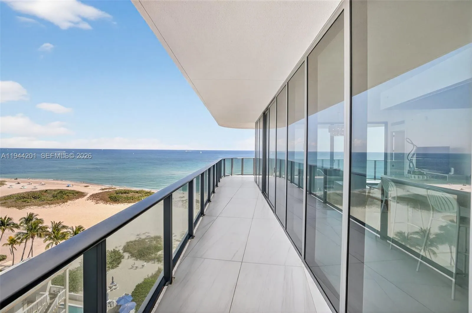 view from west side balony. This balcony run is 35 ft long