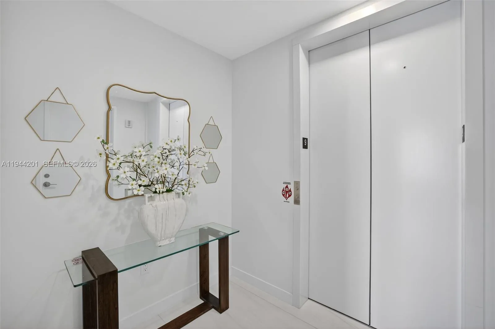 Foyer entry off the semi-private elevator