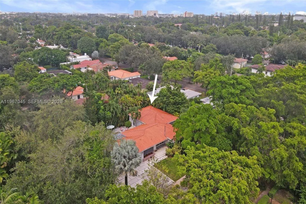 Aerial view of corner lot