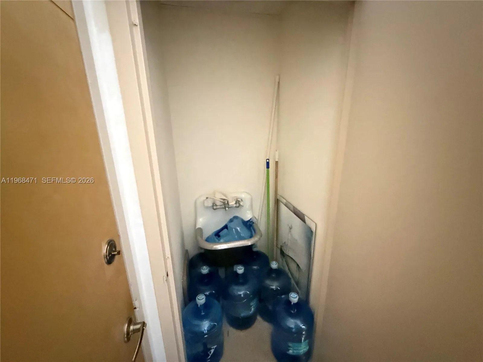 Storage closet next to entrance