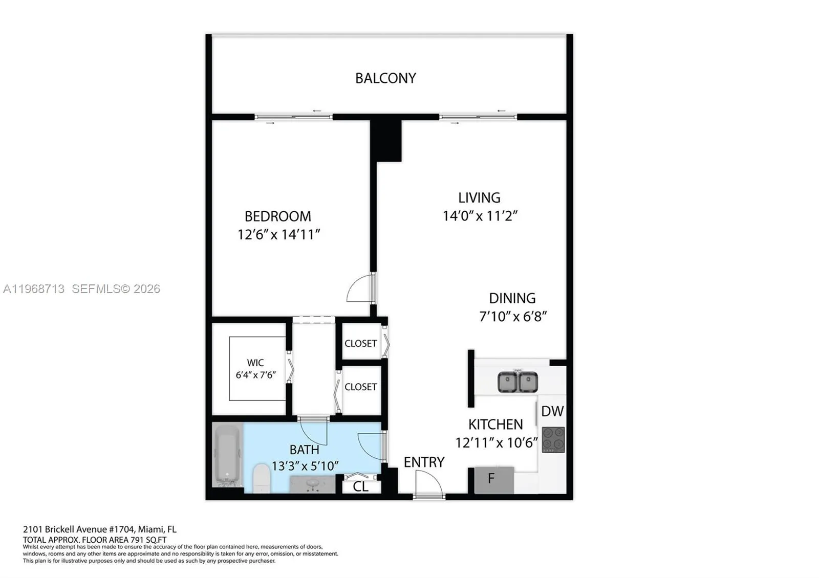 2101 Brickell Ave 1704, Miami, Florida 33129, Miami, Florida 33129, 1 Bedroom Bedrooms, ,1 BathroomBathrooms,Residential Lease,For Rent,2101 Brickell Ave 1704, Miami, Florida 33129,A11968713
