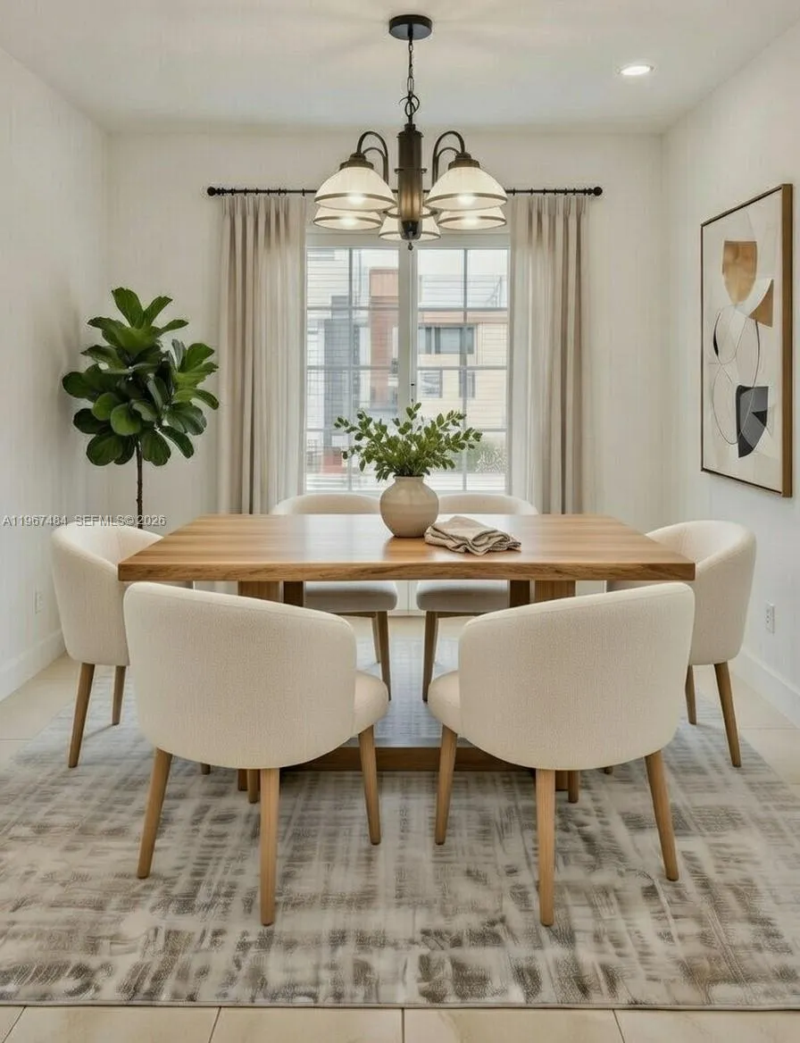 Dining room virtually staged