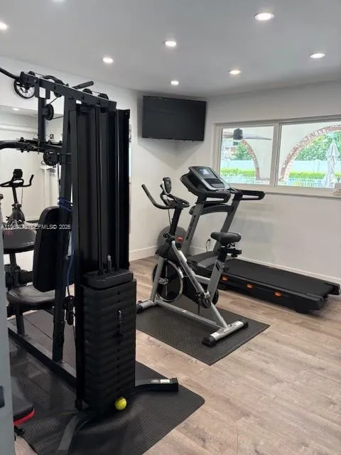 With view of the pool area