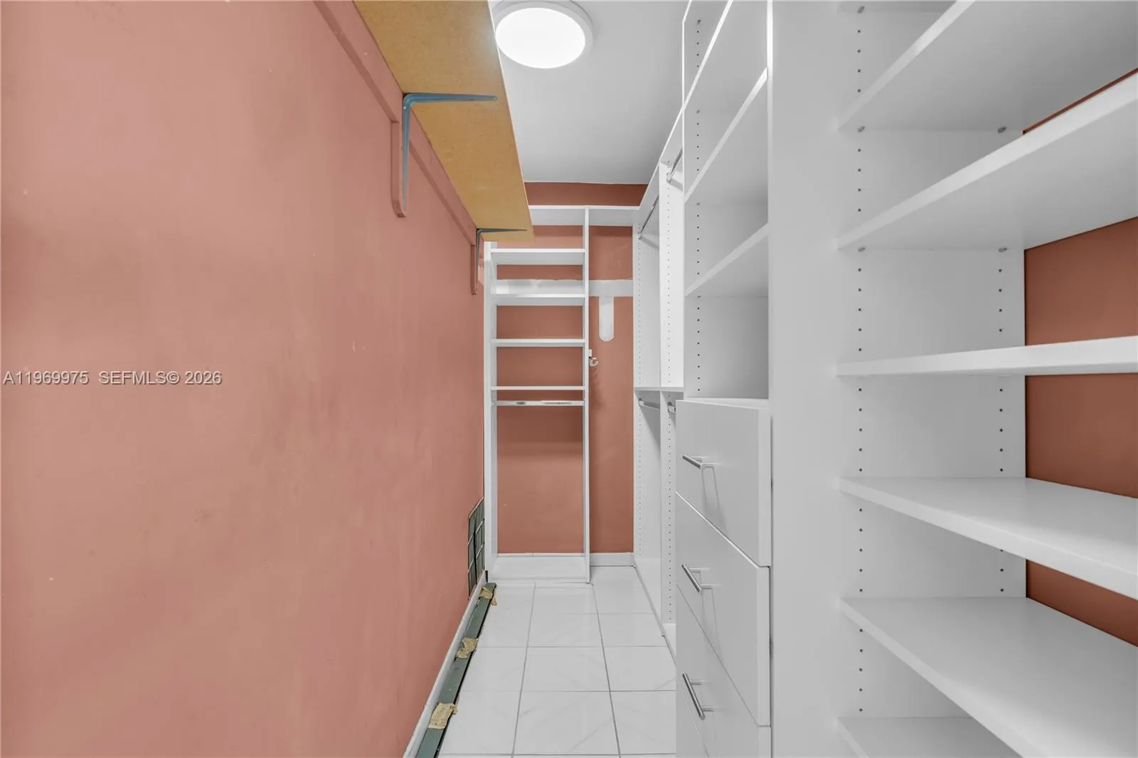 Upstairs master walk-in closet.