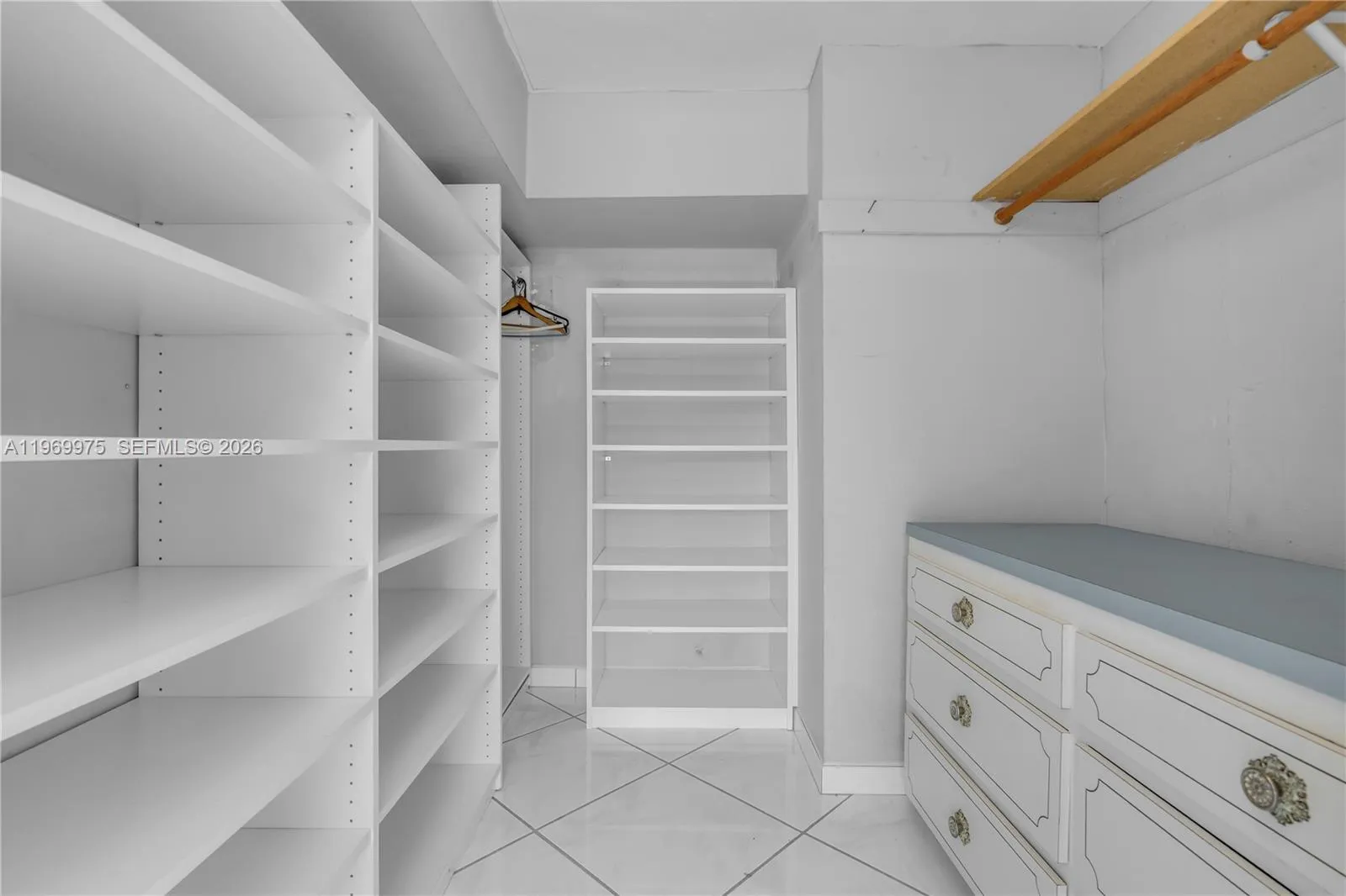 Ground level suite walk in closet.