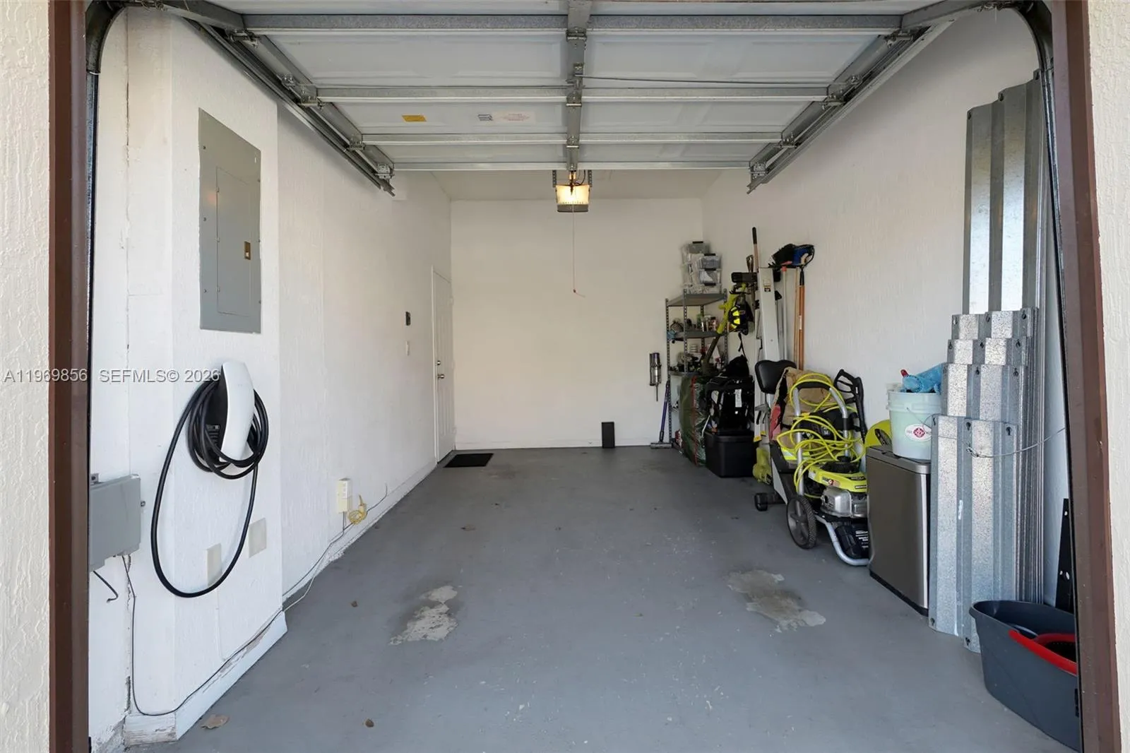 1 car garage and Tesla charger