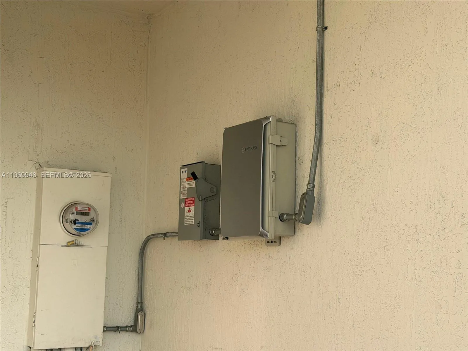 Solar Panels connection to the electrical meter.