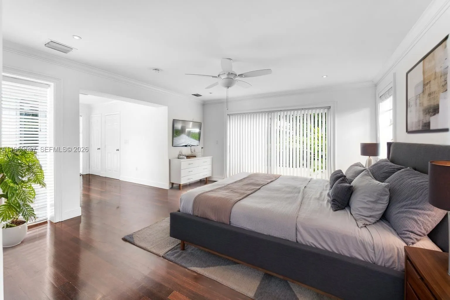 Primary bedroom with access to side patio