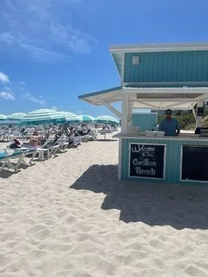 Private Beach with facility and full bar and food service